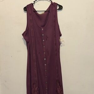 NWOT Seventh Avenue Purple Sleeveless Boho Witchy Dress